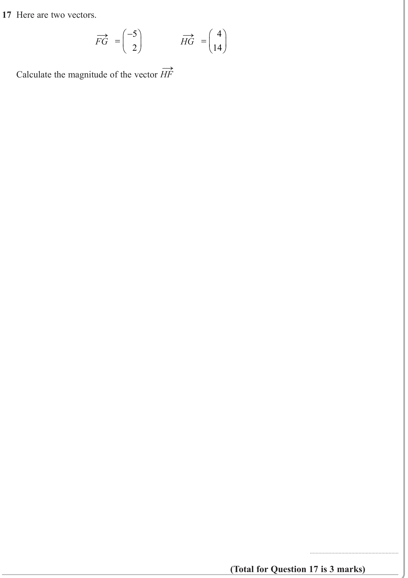 Vectors (basic) question 3