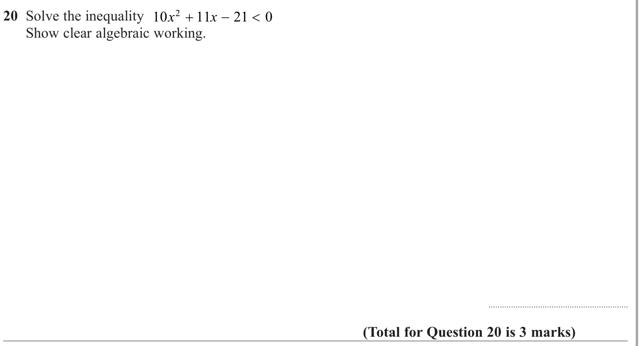 Inequalities question 3