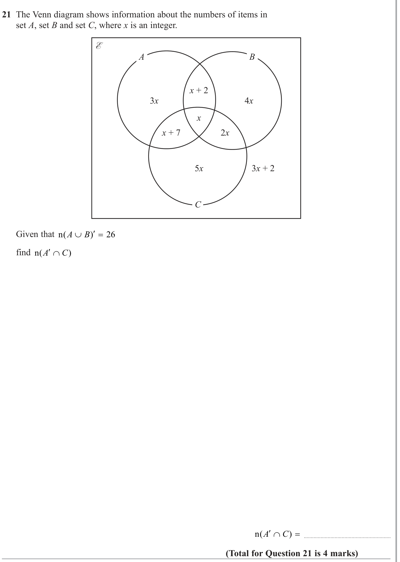 Sets and Venn Diagram question 8