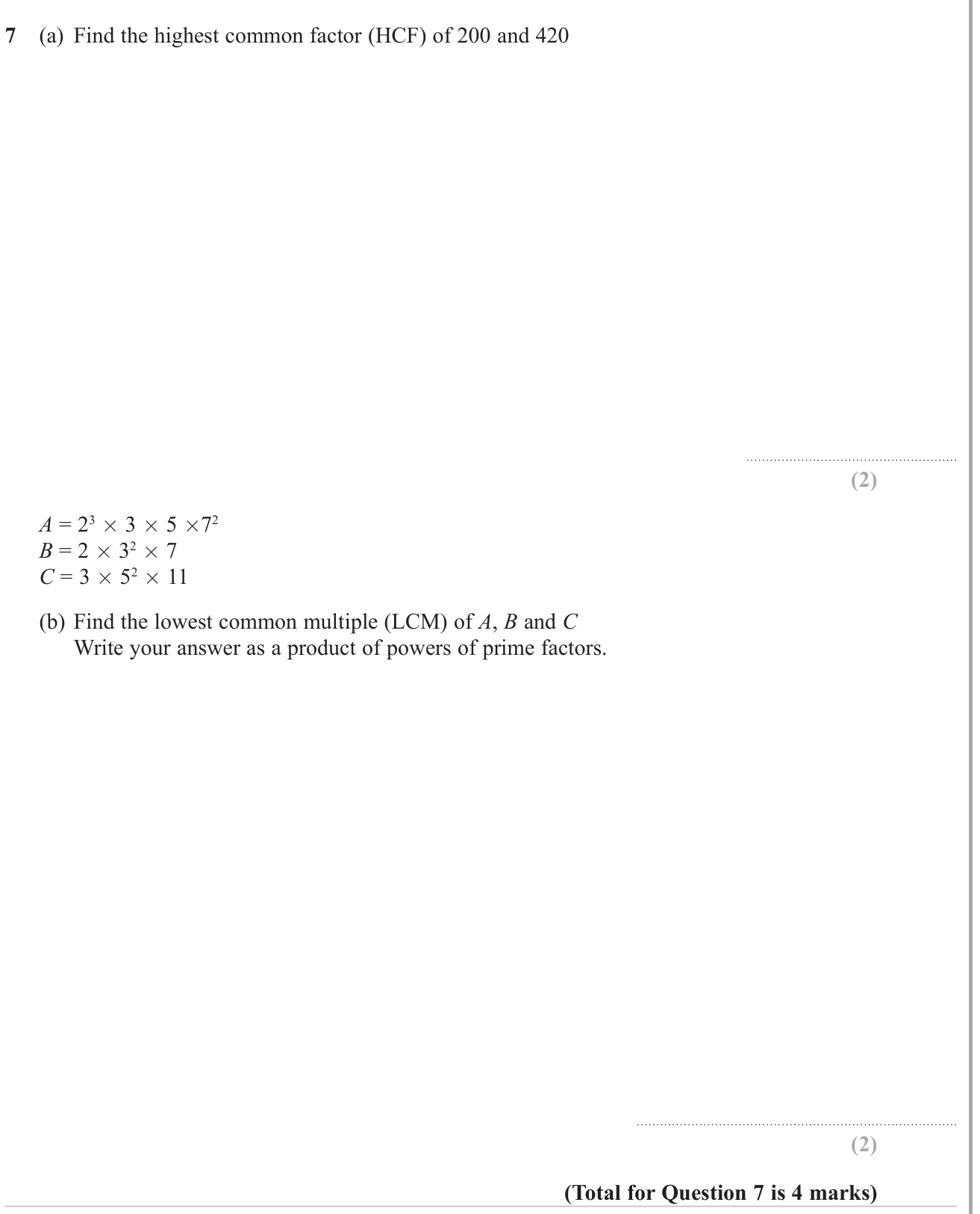 HCF and LCM question 5
