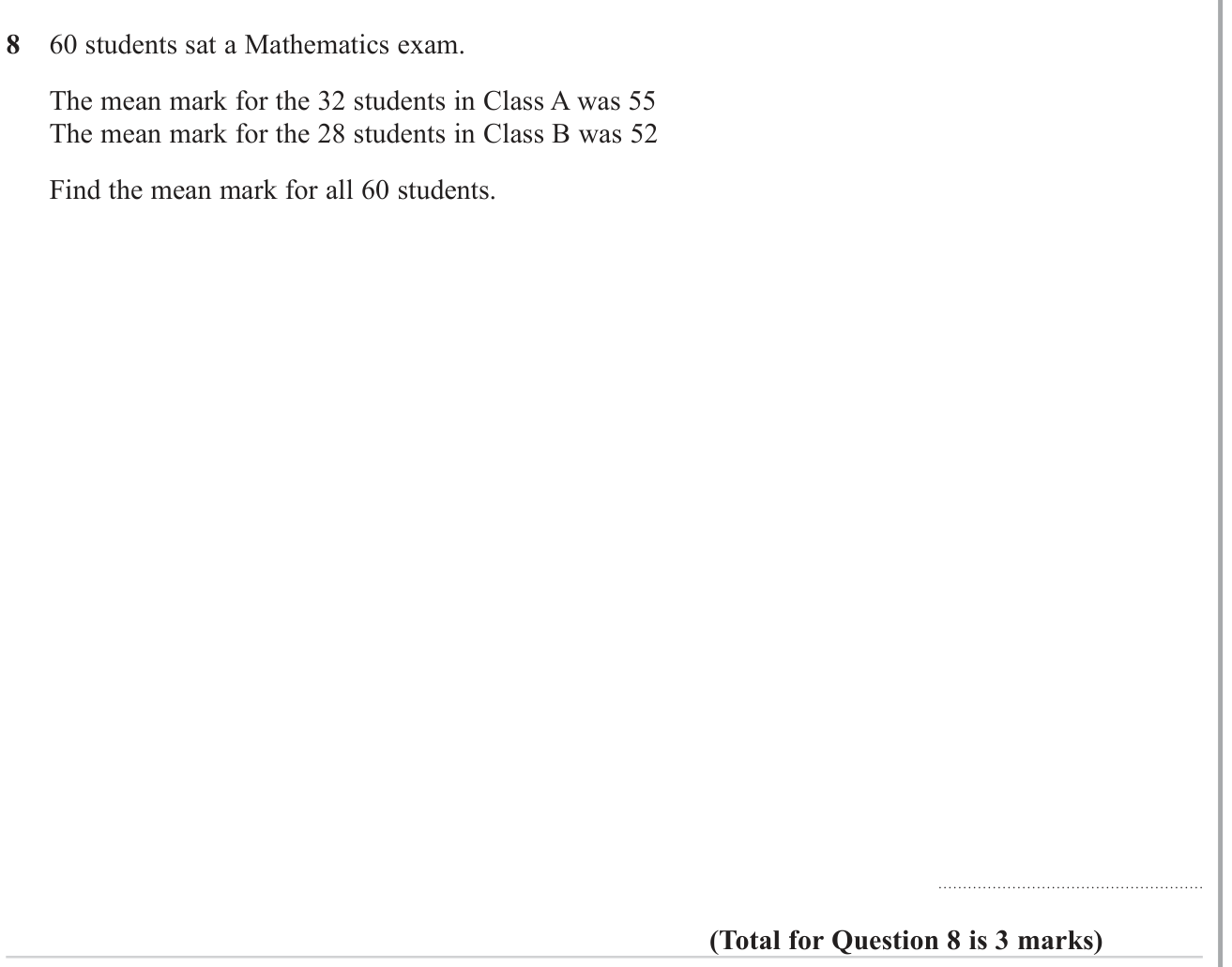 Averages (discrete data) question 10