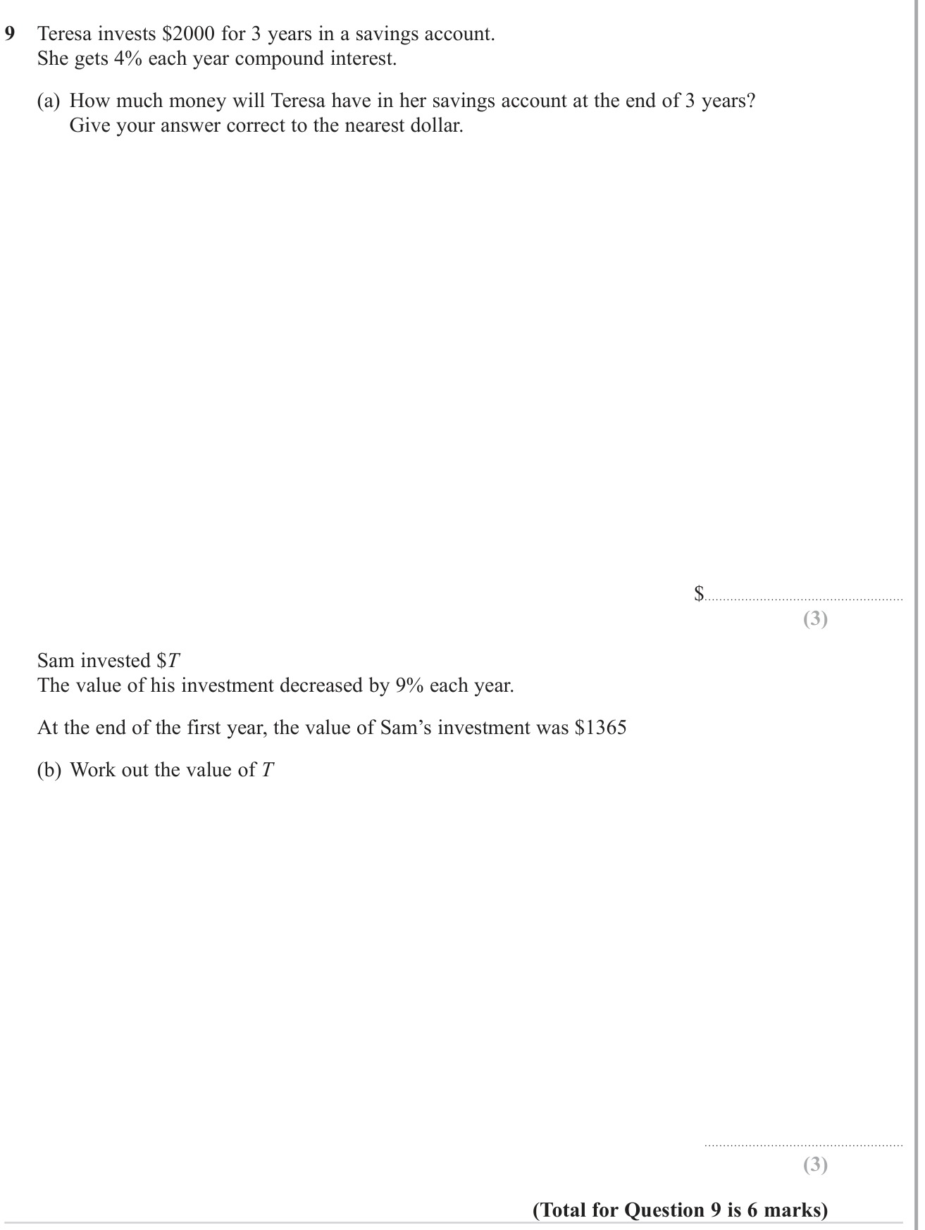 Simple and compound interest question 5