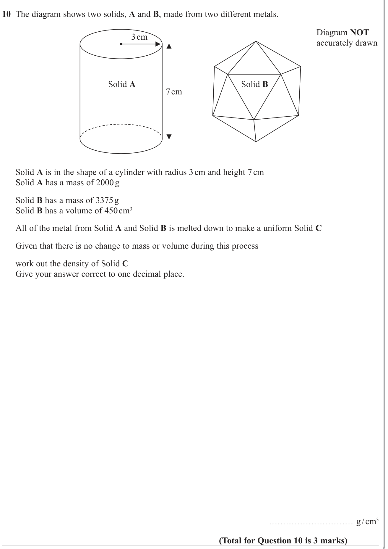 Volume and Surface Area question 15