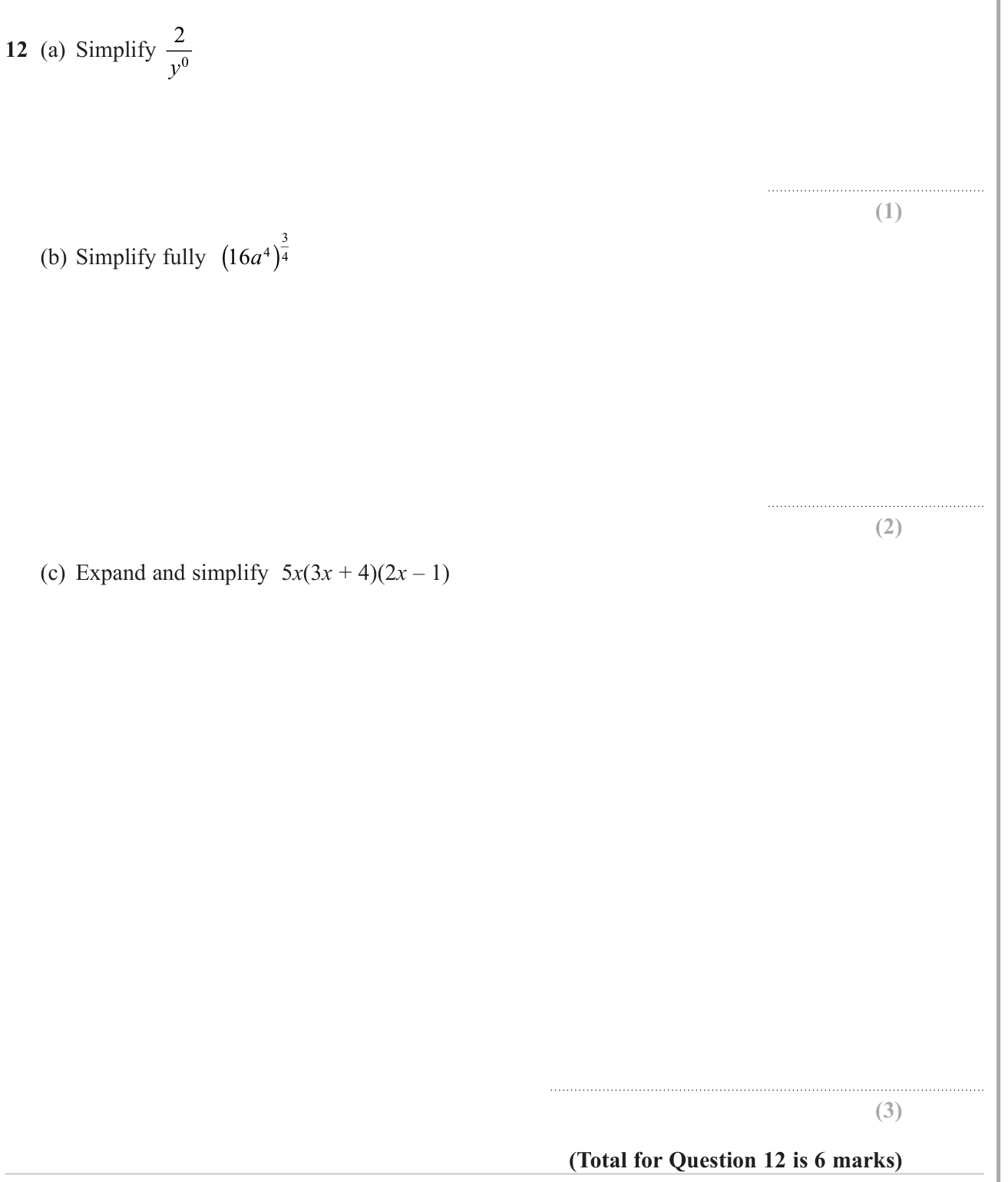 Expanding brackets question 8