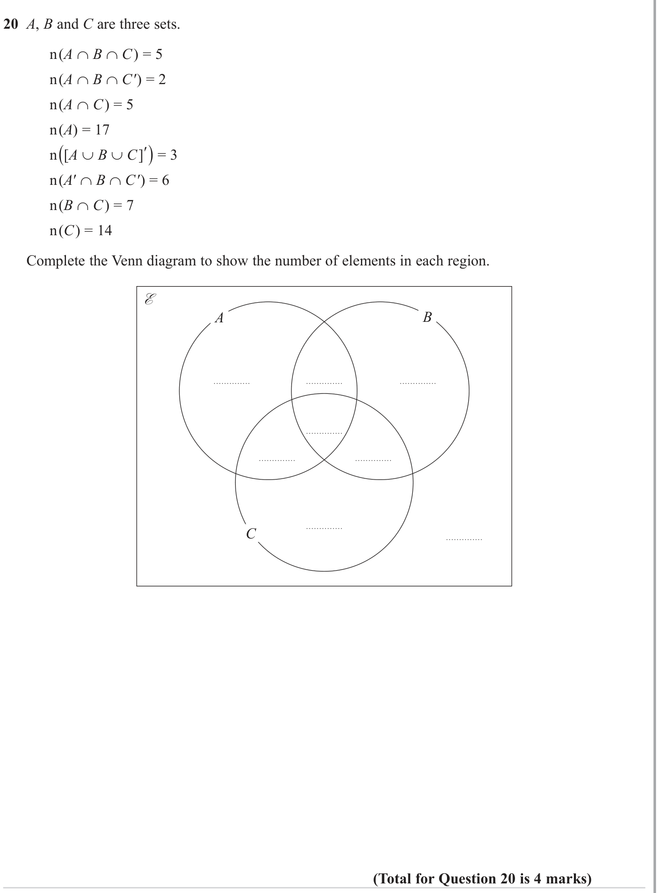 Sets and Venn Diagram question 9