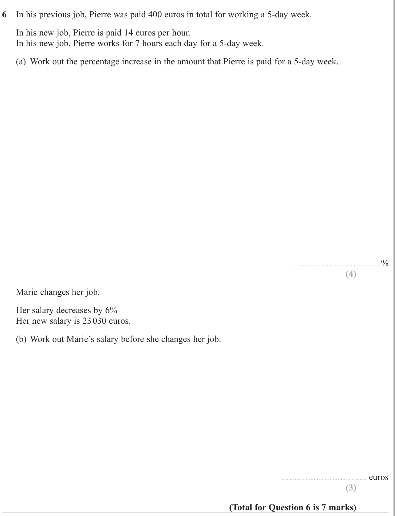 Percentages question 11
