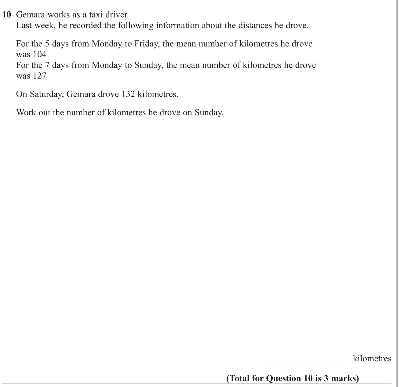 Averages (discrete data) question 12