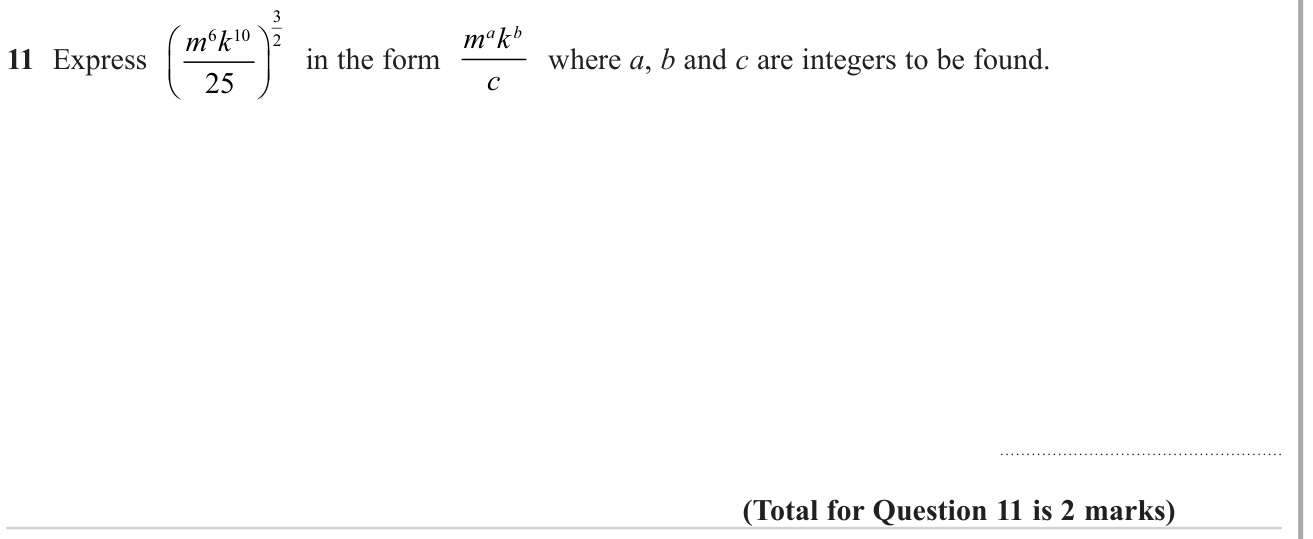 Index laws question 12