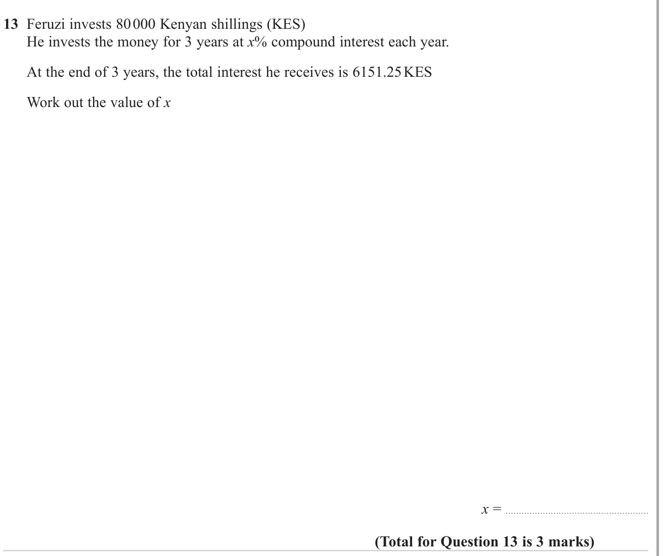 Simple and compound interest question 6