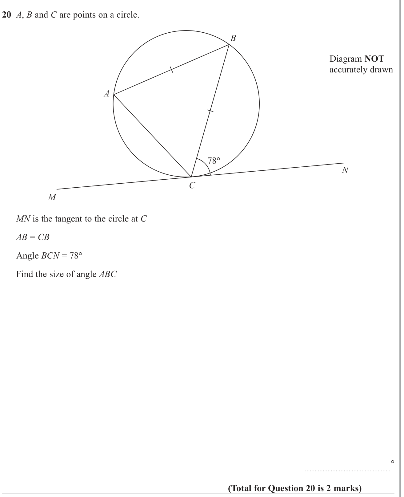 Circle theorems question 12