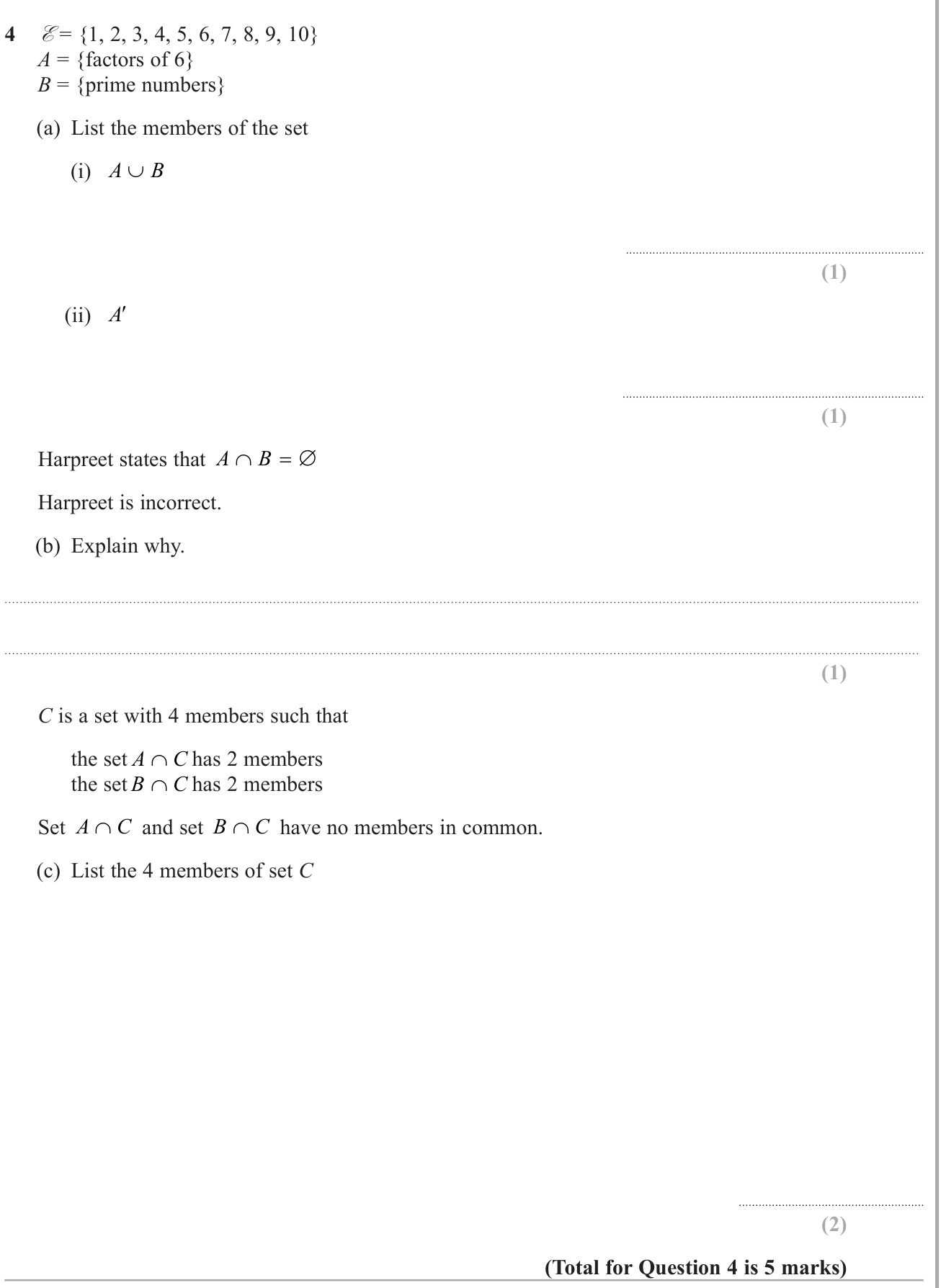 Sets and Venn Diagram question 10