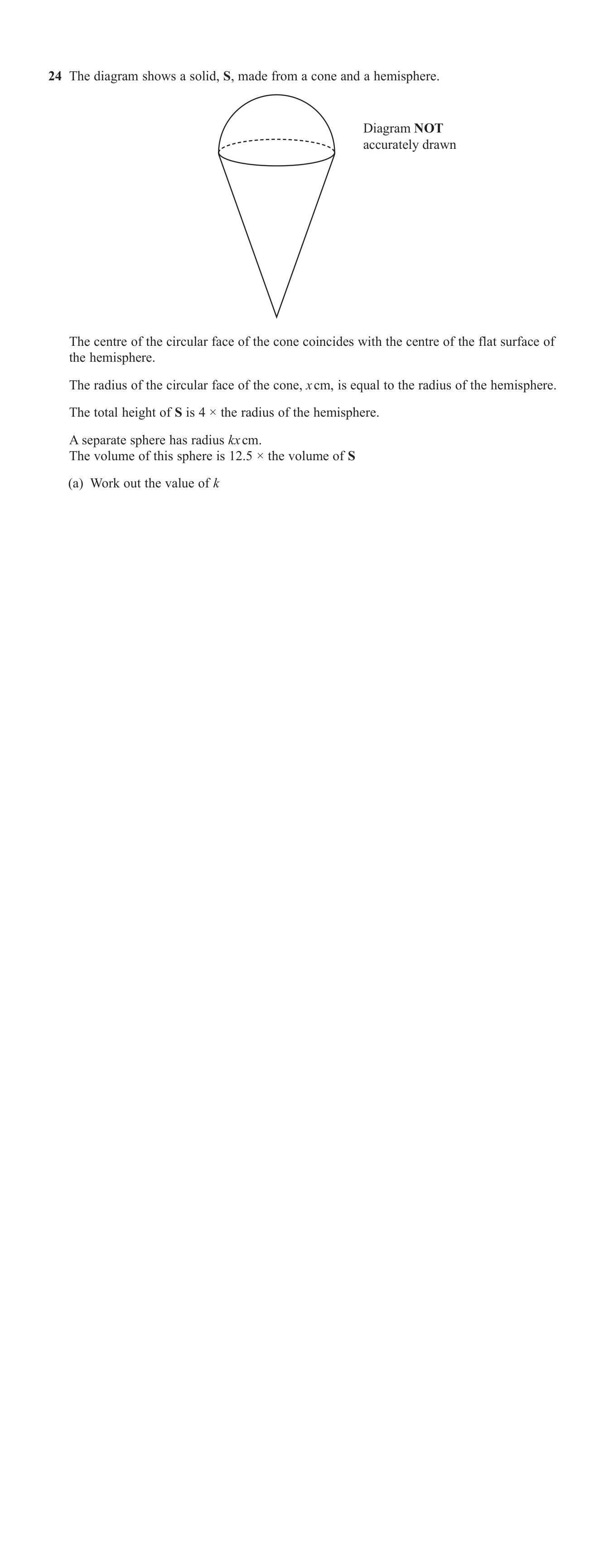Volume and Surface Area question 19