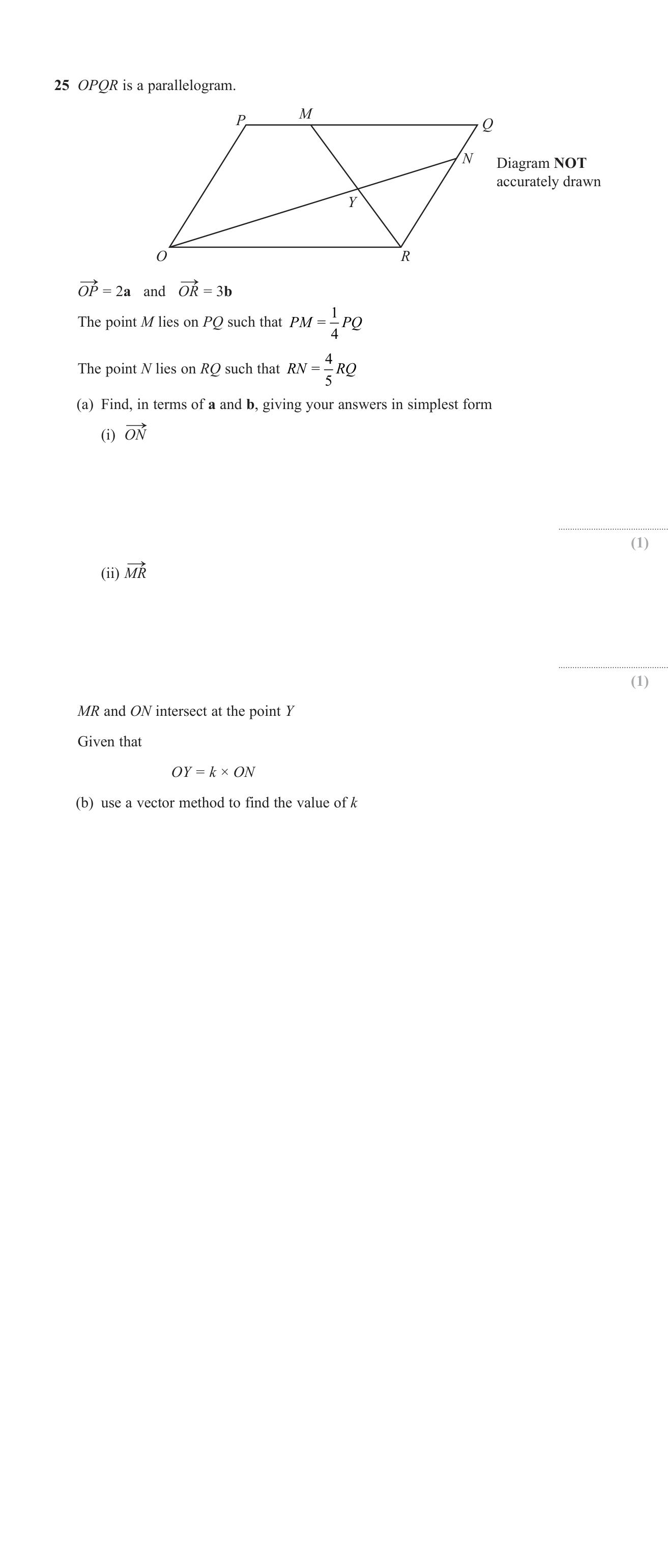 Further vectors (vector combinations) question 7